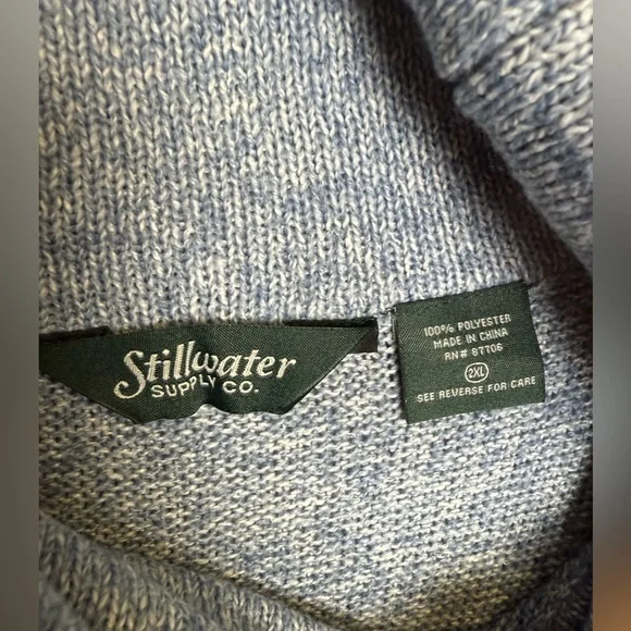 NWT Stillwater Heathered Blue Cowl Neck Sweater - Picture 2 of 4